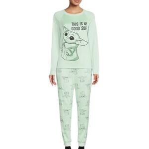 Star Wars Green Mandalorian The Child 2 Piece Pajama Set Soft PJ Top & Pants XL